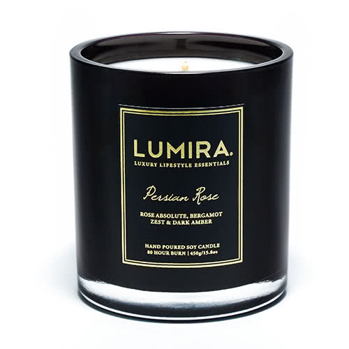Lumira Glass Candle -  Persian Rose Large