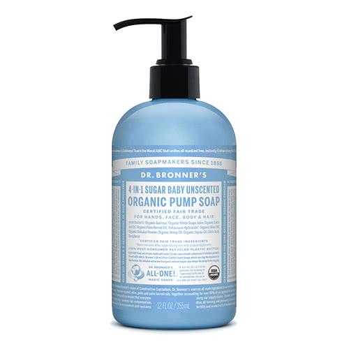Dr. Bronner's 4-in-1 Sugar Baby Unscented Organic Pump Soap