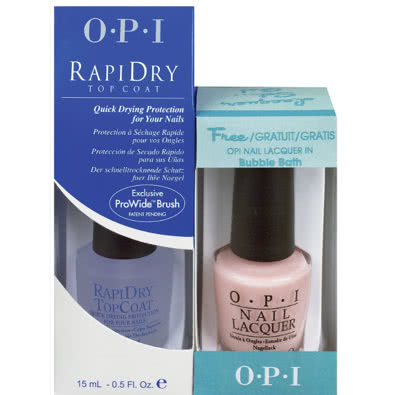 OPI RapiDry Top Coat with free Bubble Bath Nail Polish