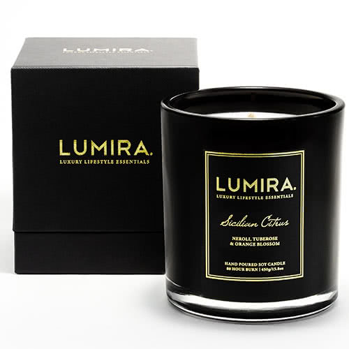 Lumira Glass Candle -  Sicilian Citrus Large